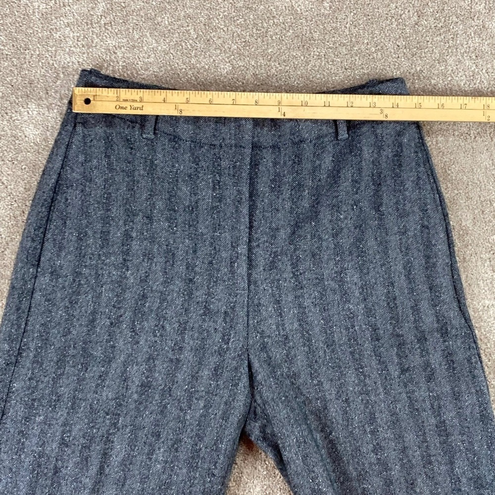 Banana Republic Wool Silk Straight Leg Pants Women Sz 8 Grey Herringbone Career - Picture 5 of 12